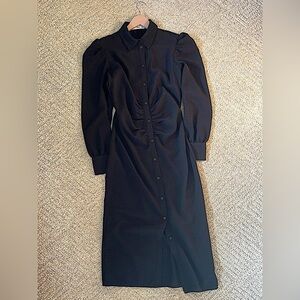 Black collard maxi dress